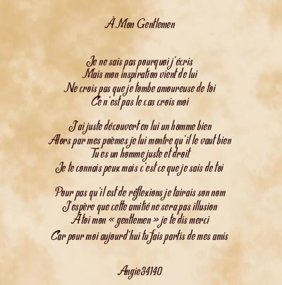 Le poème en image: À Mon Gentlemen