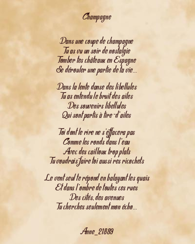 Le poème en image: Champagne
