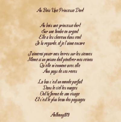 Le poème en image: Au Bois Une Princesse Dort