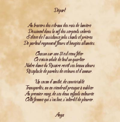 Le poème en image: Départ