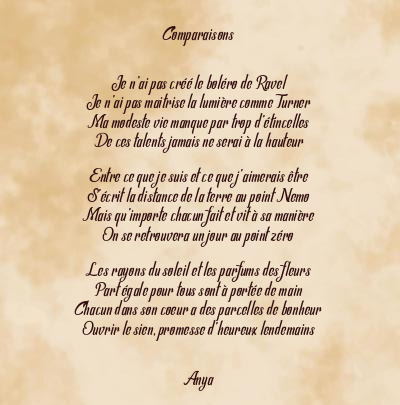 Le poème en image: Comparaisons