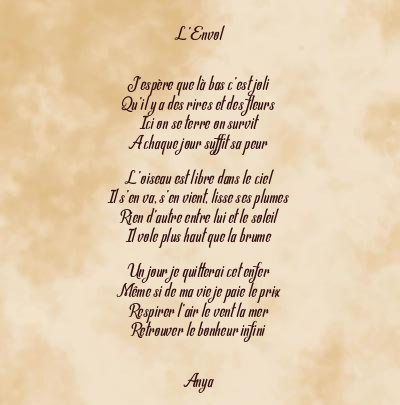 Le poème en image: L’envol