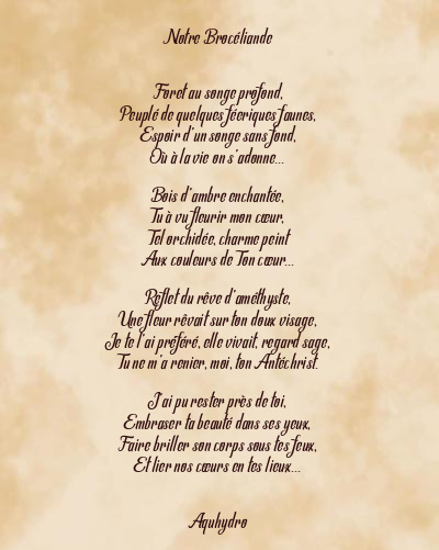 Le poème en image: Notre Brocéliande