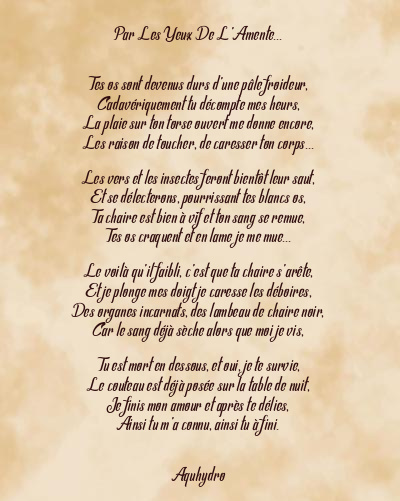 Le poème en image: Par Les Yeux De L’amente…