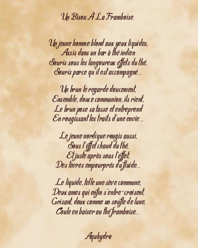 Le poème en image: Un Bisou À La Framboise.
