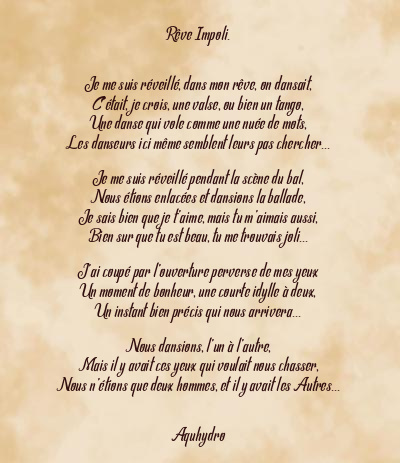 Le poème en image: Rêve Impoli.