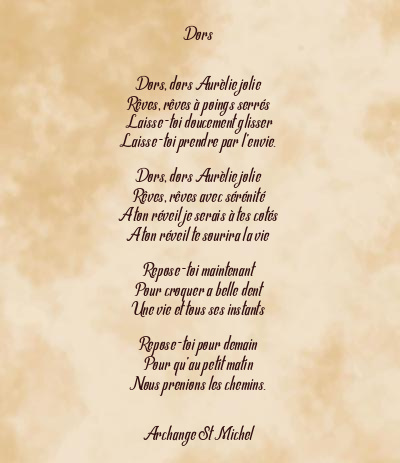 Le poème en image: Dors