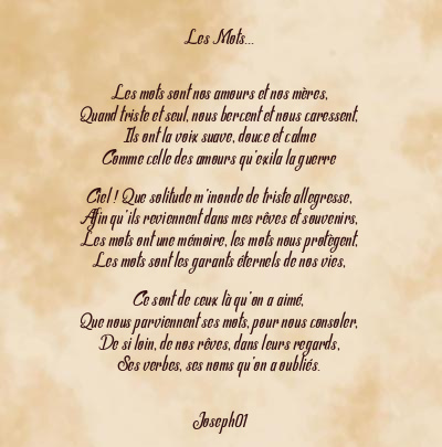 Le poème en image: Les Mots…