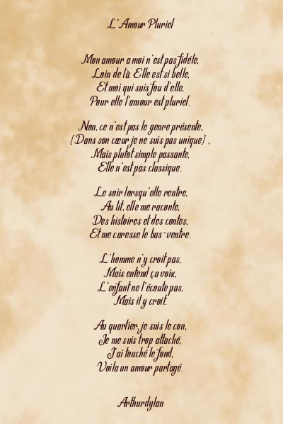 Le poème en image: L’amour Pluriel