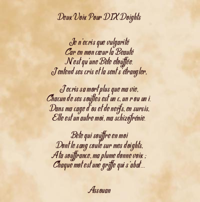 Le poème en image: Deux Voix Pour Dix Doights