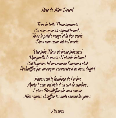 Le poème en image: Rose De Mon Désert