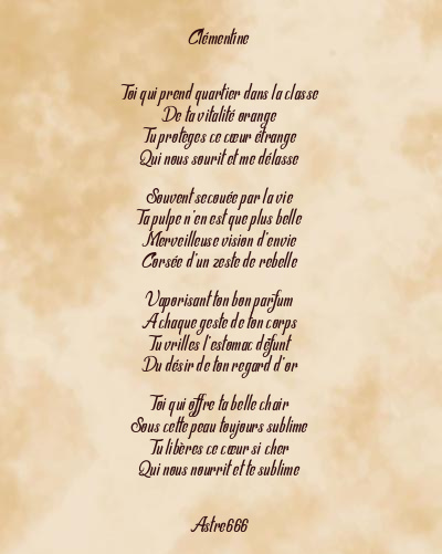 Le poème en image: Clémentine