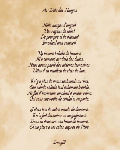 Le poème en image: Au-Delà Des Nuages