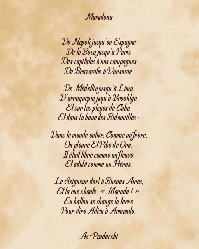 Le poème en image: Maradona