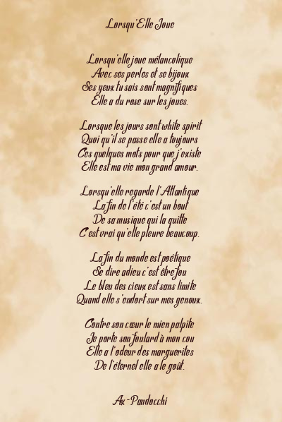 Le poème en image: Lorsqu’elle Joue