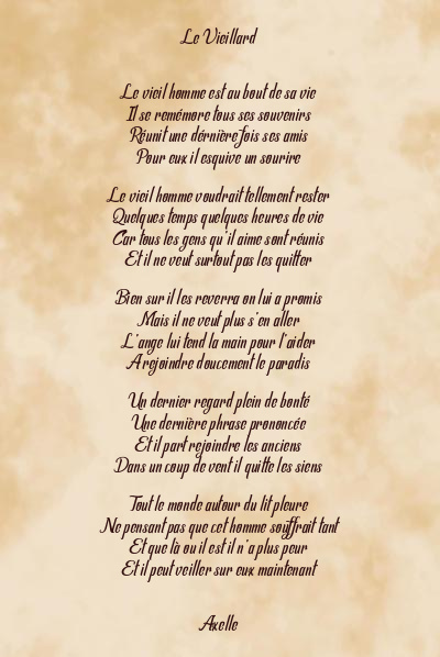 Le poème en image: Le Vieillard