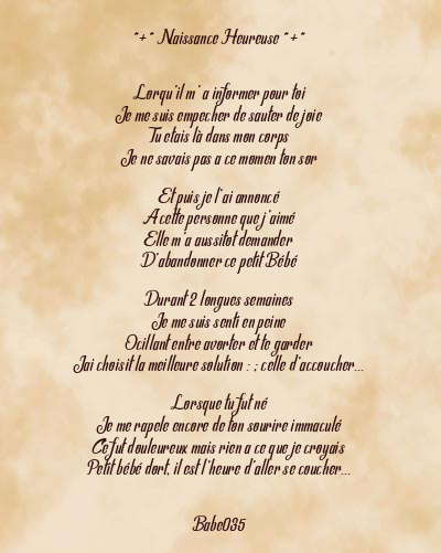 Le poème en image: Naissance Heureuse
