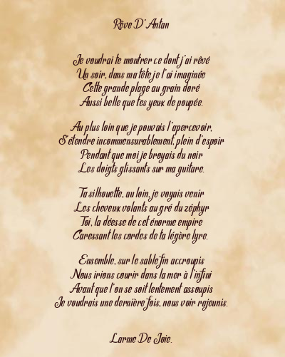 Le poème en image: Rêve D’antan