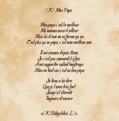 Le poème en image: (K) Mon Popa