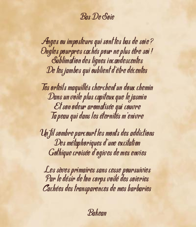 Le poème en image: Bas De Soie
