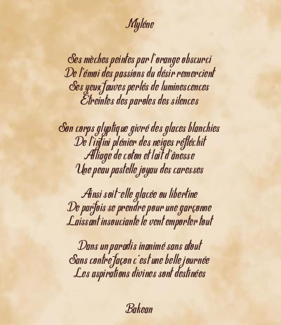 Le poème en image: Myléne