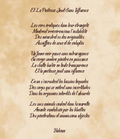 Le poème en image: Et La Poétesse Jouit Sans Influence