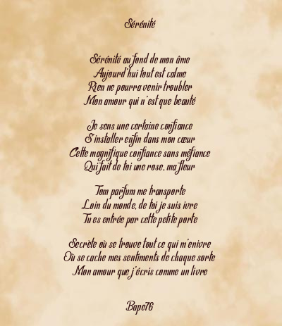 Le poème en image: Sérénité