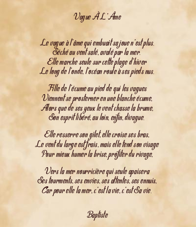 Le poème en image: Vague À L’âme