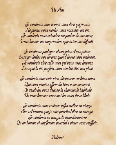 Le poème en image: Un Ami