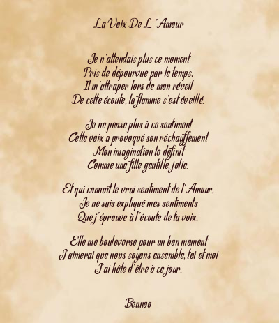 Le poème en image: La Voix De L ’Amour