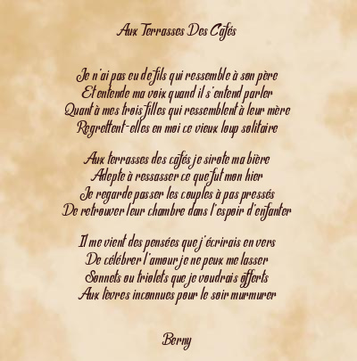 Le poème en image: Aux Terrasses Des Cafés