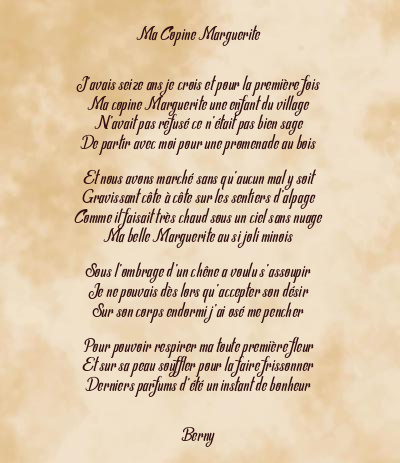 Le poème en image: Ma Copine Marguerite