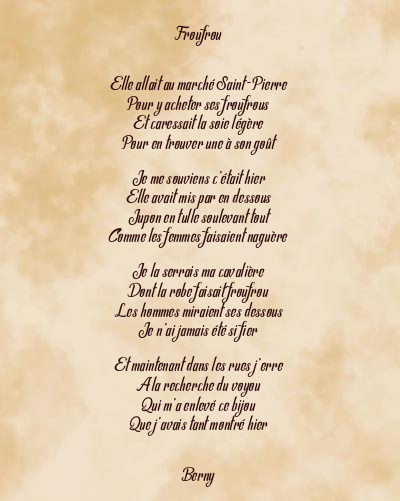 Le poème en image: Froufrou