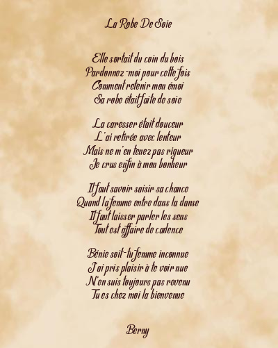 Le poème en image: La Robe De Soie