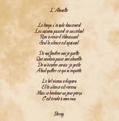 Le poème en image: L’alouette