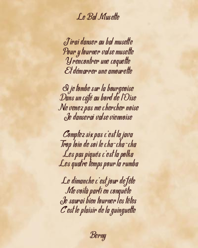 Le poème en image: Le Bal Musette
