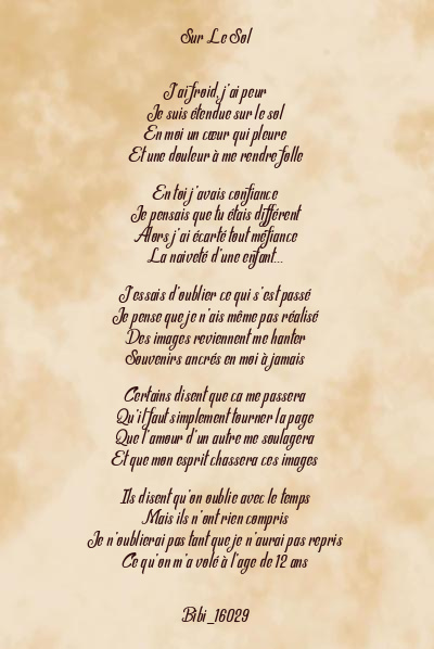 Le poème en image: Sur Le Sol