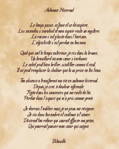 Le poème en image: Automne Hivernal