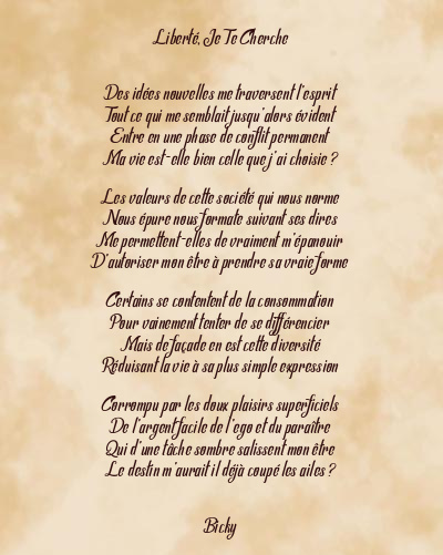 Le poème en image: Liberté, Je Te Cherche