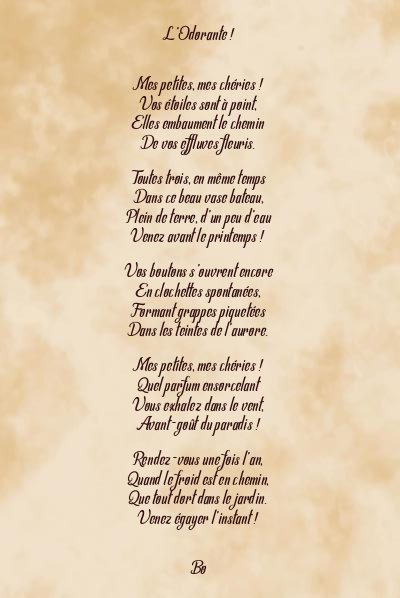 Le poème en image: L’odorante !