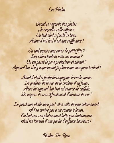 Le poème en image: Les Photos