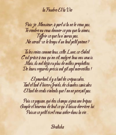 Le poème en image: La Foudre Et La Vie