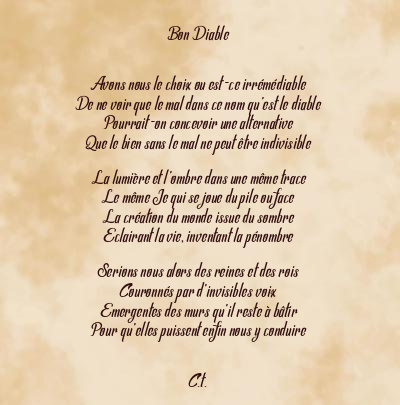 Le poème en image: Bon Diable