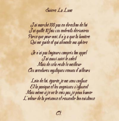 Le poème en image: Suivre La Lune