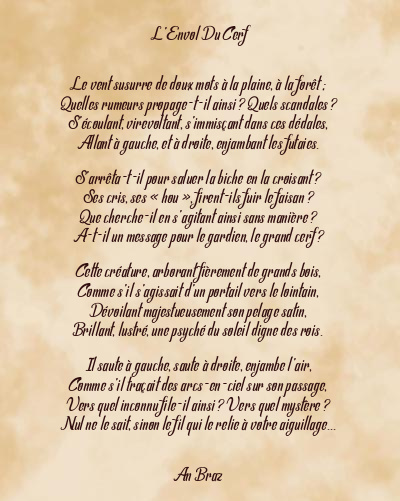Le poème en image: L’envol Du Cerf