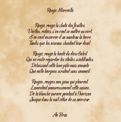 Le poème en image: Rouge Merveille