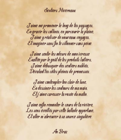 Le poème en image: Sentiers Hivernaux
