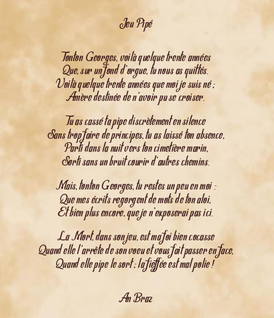 Le poème en image: Jeu Pipé