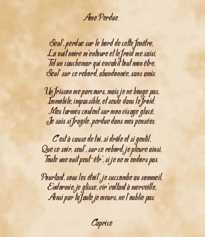 Le poème en image: Ame Perdue.
