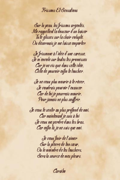 Le poème en image: Frissons Et Sensations
